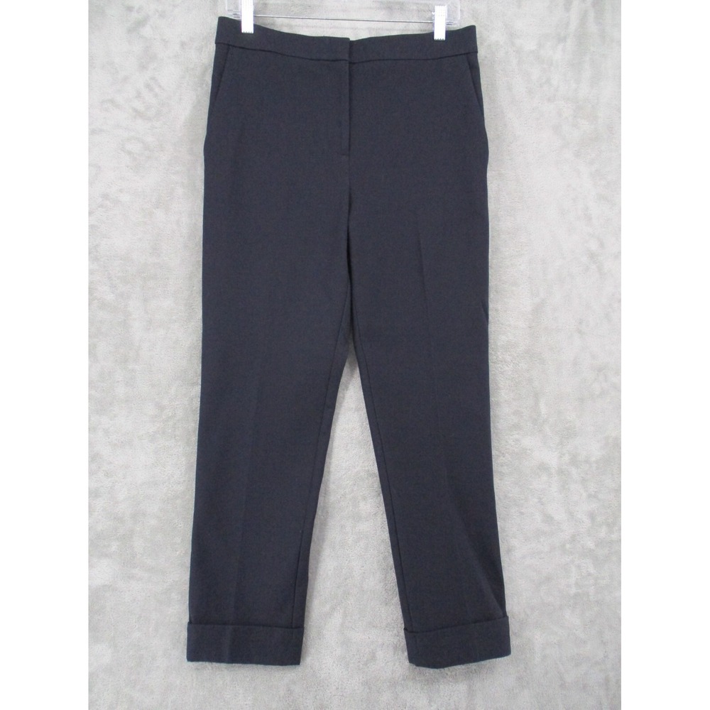 Ann Taylor Pants Womens Size 6 High Waist Eva Ankle Stretch Trouser Navy Blue